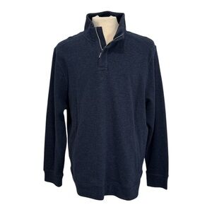 EUC Tommy Bahama Men XL Playa Pina Port Half Zip Navy Blue Sweater Pockets